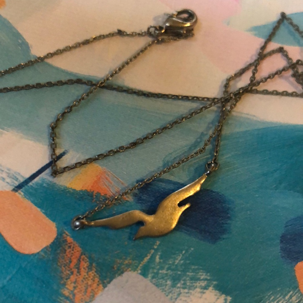 Silver bird necklace